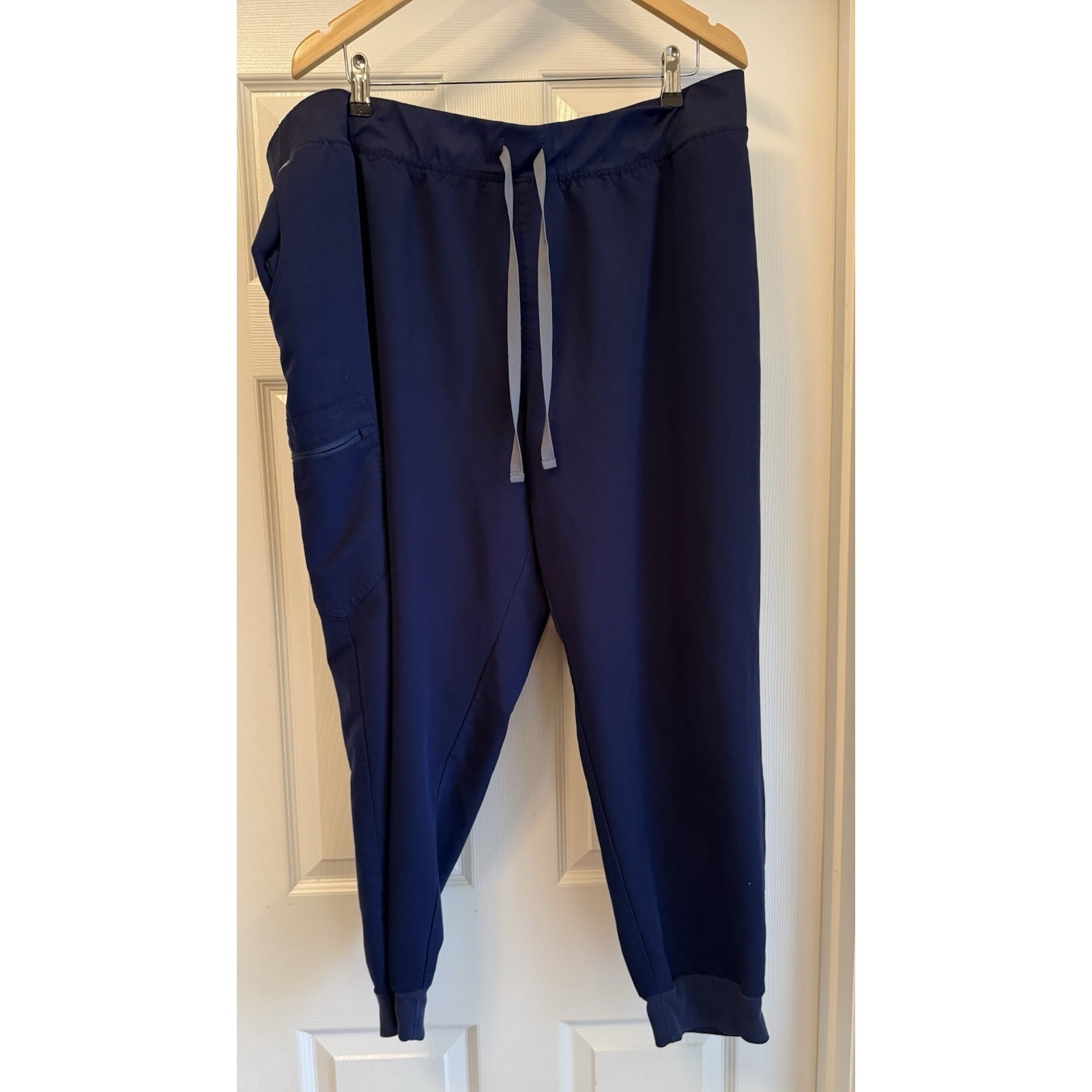 Figs Zamorra Jogger Scrub Pants Womens Xl Navy Blue Drawstring Cargo Pockets
